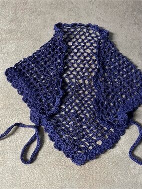 Hand-Crocheted Deep purple  Lace bandana/neck wrap